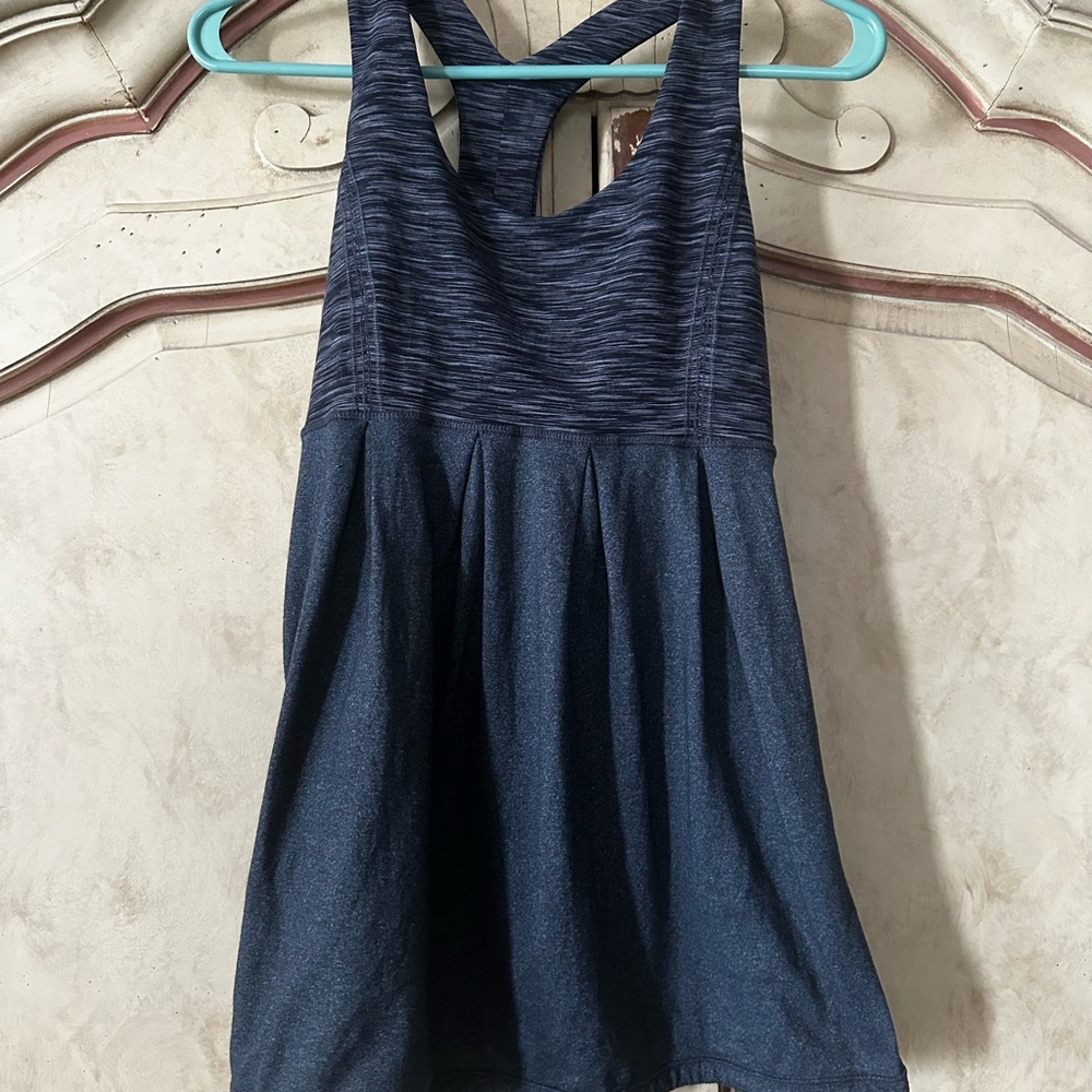lululemon athletica Black/Gray Babydoll Tank Racerback Top
